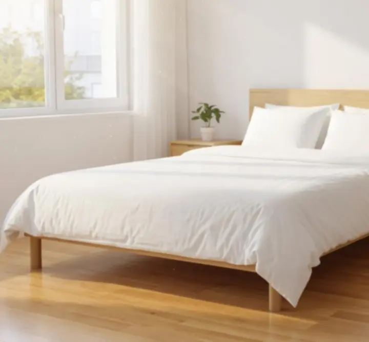 Freshly cleaned bedroom designed to reduce dust and allergens