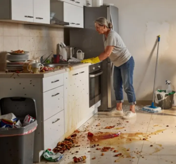 Before and after comparison of a professionally cleaned living space